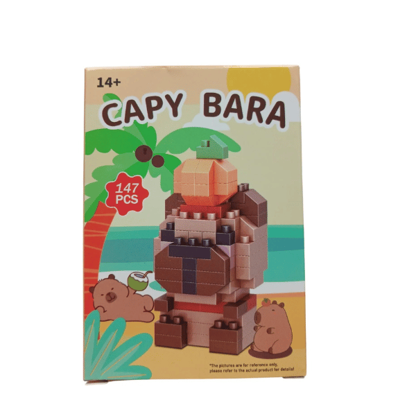Capybara bouwblokken set 147 stuks 14+ schattig bruin oranje sinaasappel hoofd decoratie creatief