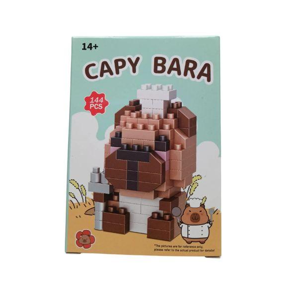 Capybara kok bouwblokken set 144 stuks 14+ schattig bruin wit koksmuts schort decoratie creatief