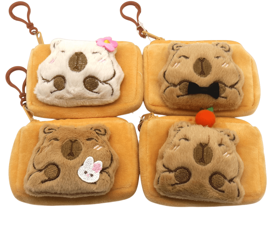 Capybara Portemonneetje Pluche - Mini Portemonnee met Rits - Medase