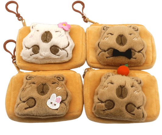 Capybara Portemonneetje Pluche - Mini Portemonnee met Rits - Medase