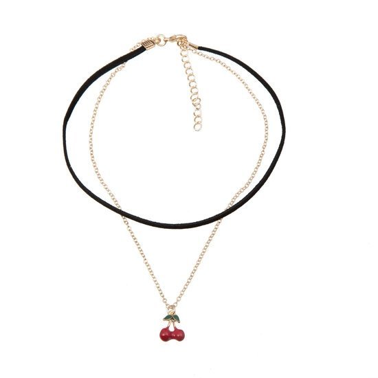 Choker kersje zwart/goud - Medase