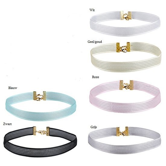Choker organza met een streepje - Diverse kleuren - Medase