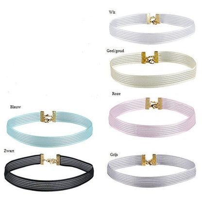 Choker organza met een streepje - Diverse kleuren - Medase