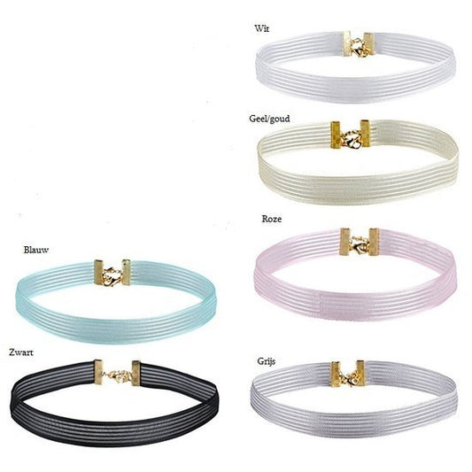 Choker organza met een streepje - Diverse kleuren - Medase