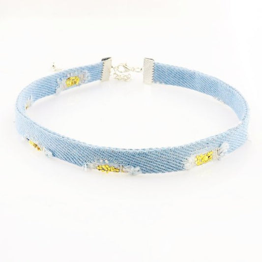 Choker spijkerstof licht blauw - Medase