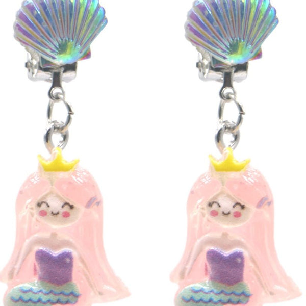 Clip - On Oorbellen Kinderen Zeemeermin - Schelp Holografisch - Medase