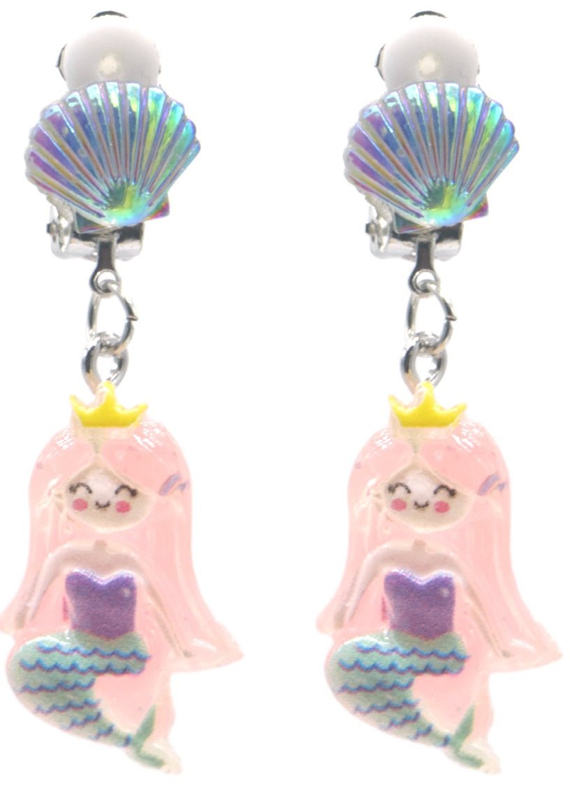 Clip - On Oorbellen Kinderen Zeemeermin - Schelp Holografisch - Medase