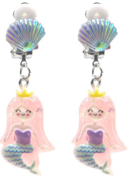 Clip - On Oorbellen Kinderen Zeemeermin - Schelp Holografisch - Medase