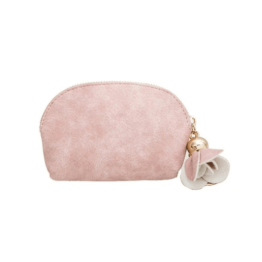 Coin purse PU leather met sleutelring - Roze - Medase