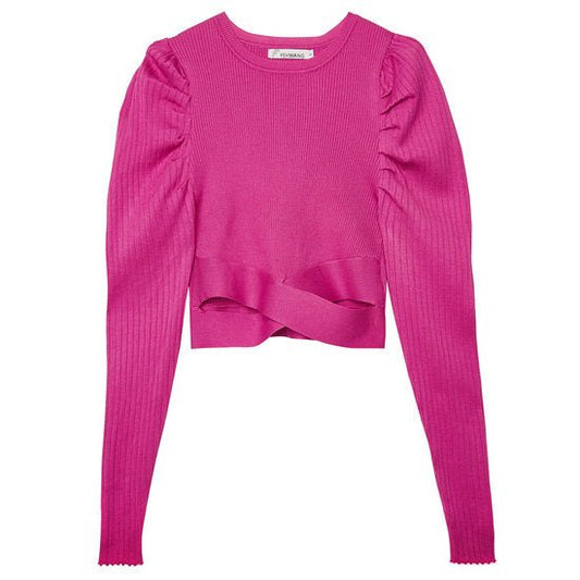 Crop top cross - Hard roze (M) - Medase