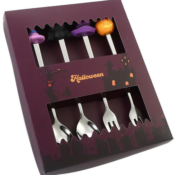 Cutlery set – 4 - delige RVS bestekset met halloween decoratie - Medase
