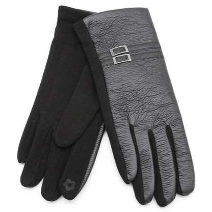 Dameshandschoenen – Nepleer & Stretch – Zwart of Donkergrijs - Medase