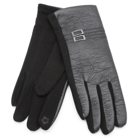 Dameshandschoenen – Nepleer & Stretch – Zwart of Donkergrijs - Medase