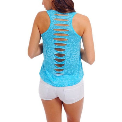 Doorschijnend topje/shirt blauw maat M - Medase