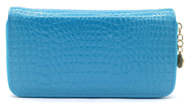 Dubbele portemonnee croco - Blauw - Medase