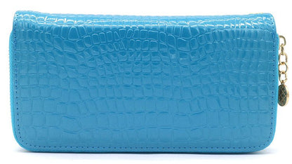 Dubbele portemonnee croco - Blauw - Medase