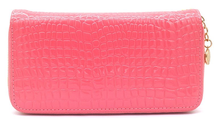 Dubbele portemonnee croco - Roze - Medase