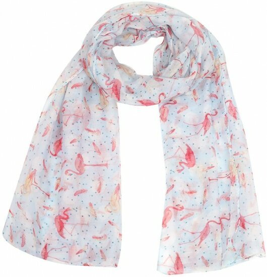 Dunne sjaal flamingo - Blauw - Medase