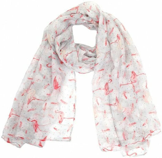 Dunne sjaal flamingo - Grijs - Medase