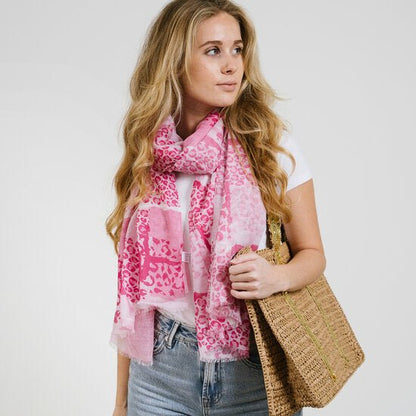 Dunne sjaal luipaard - Fushia - Medase