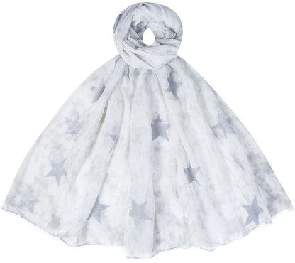 Dunne Sjaal met Glitter Sterren - Viscose Sjaal 180x80cm - Medase