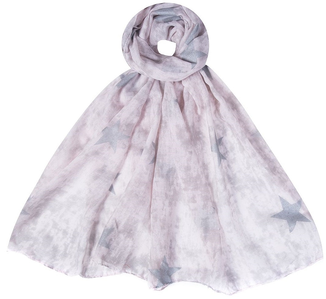 Dunne Sjaal met Glitter Sterren - Viscose Sjaal 180x80cm - Medase