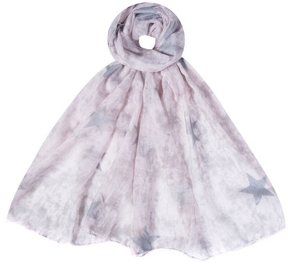 Dunne Sjaal met Glitter Sterren - Viscose Sjaal 180x80cm - Medase