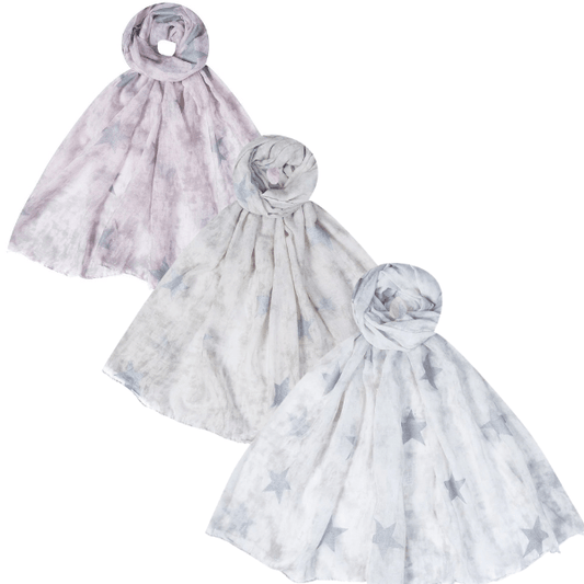 Dunne Sjaal met Glitter Sterren - Viscose Sjaal 180x80cm - Medase