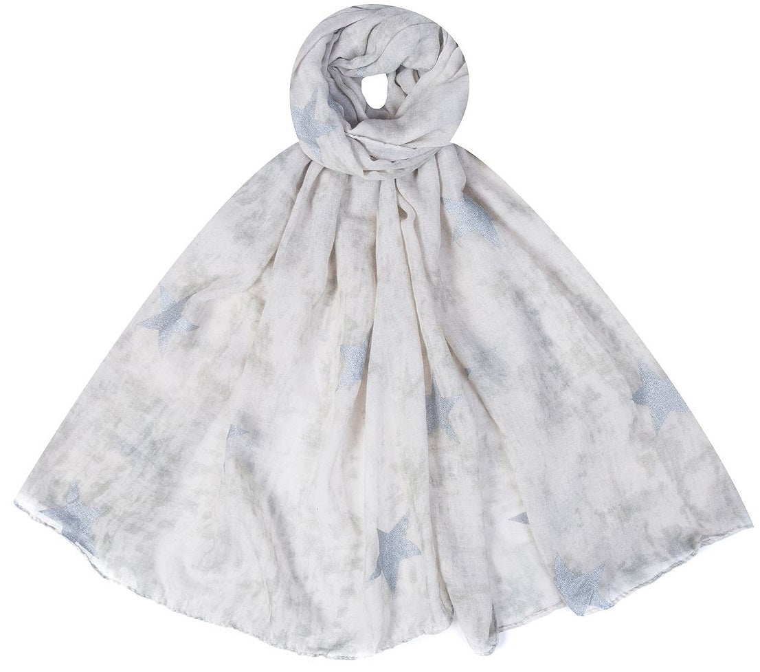 Dunne Sjaal met Glitter Sterren - Viscose Sjaal 180x80cm - Medase