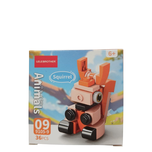 Eekhoorn bouwblokken set 36 stuks 6+ schattig oranje bruin grote staart decoratie creatief