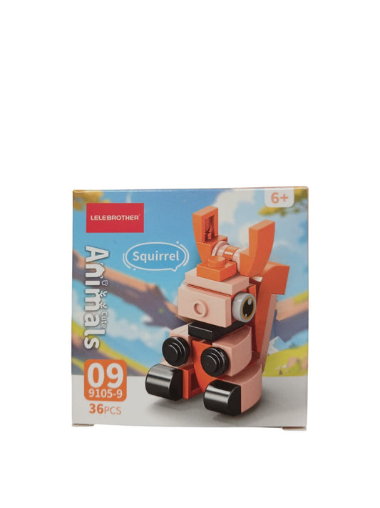 Eekhoorn bouwblokken set 36 stuks 6+ schattig oranje bruin grote staart decoratie creatief