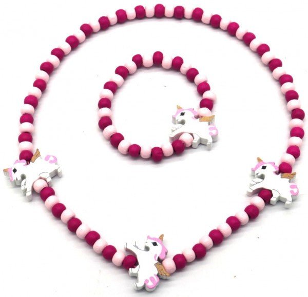 Eenhoorn Sieraden Set Kinderen - Ketting Armband Houten Kralen - Medase