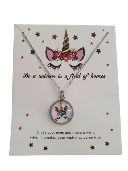 Eenhoorn/unicorn ketting op giftcard 5 - Medase