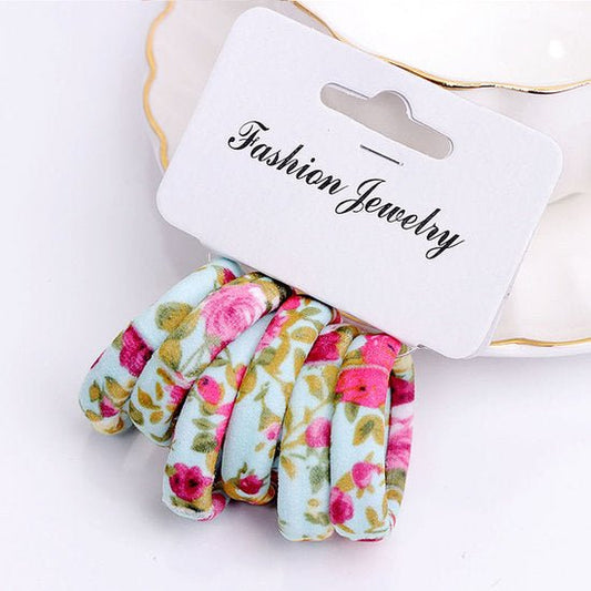 Elastiek soft - Flower power blue - Medase