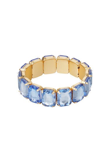 Elastische armband bling - Goud/Blauw - Medase