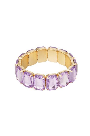 Elastische armband bling - Goud/Paars - Medase