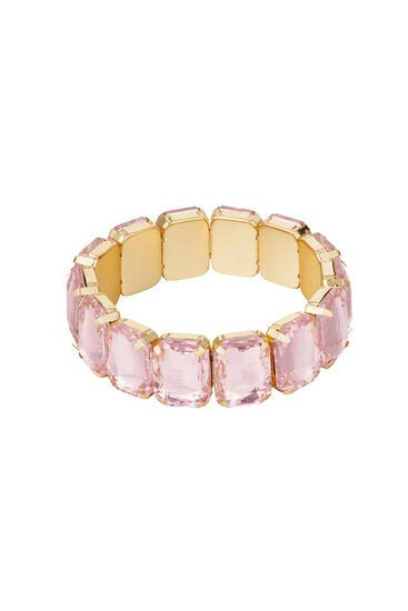 Elastische armband bling - Goud/Roze - Medase
