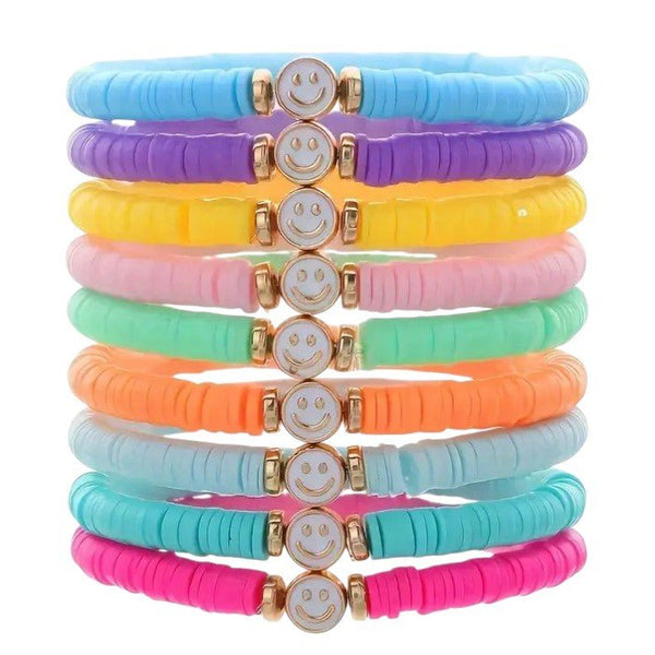 Elastische Armband – Katsuki Kralen – Smiley – Vrolijke Kleuren - Medase