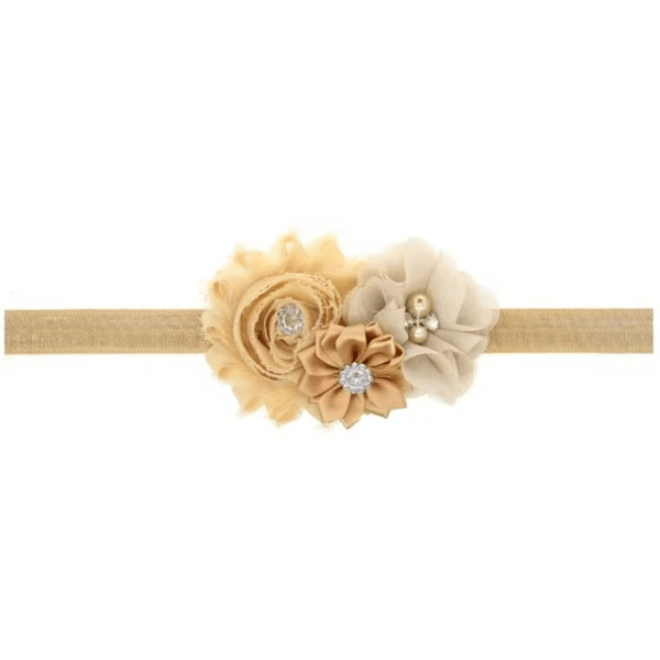 Elastische haarband flowers - Beige - Medase