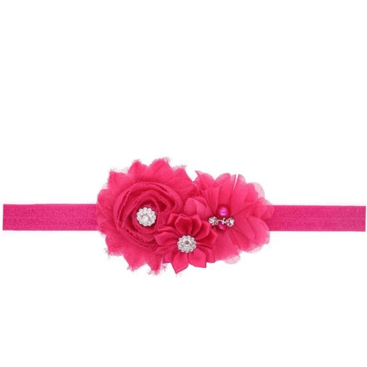 Elastische haarband flowers - Fushia - Medase