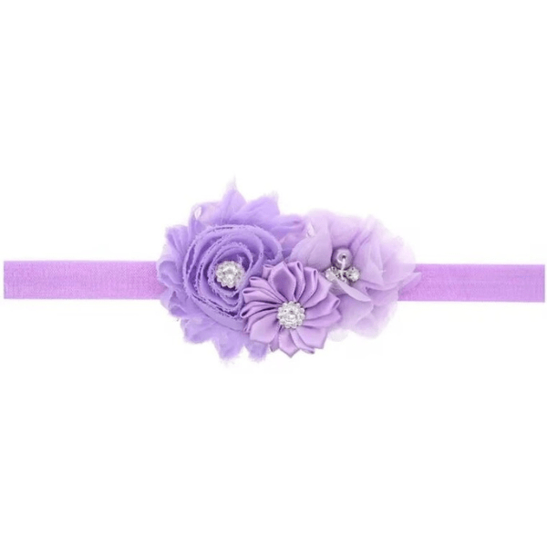 Elastische haarband flowers - Paars - Medase