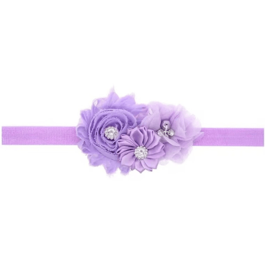 Elastische haarband flowers - Paars - Medase