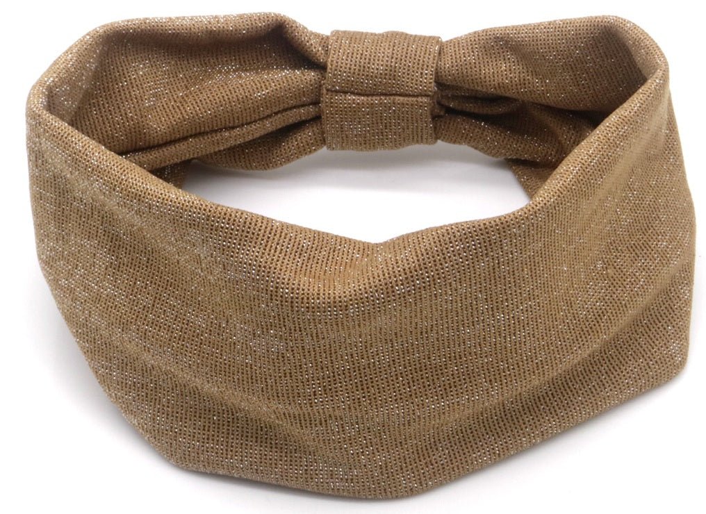 Elastische Haarband met Glitter - Brede Hoofdband 8cm met Strik - Medase