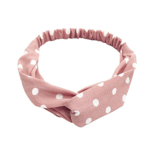 Elastische haarband stippen - Licht roze - Medase