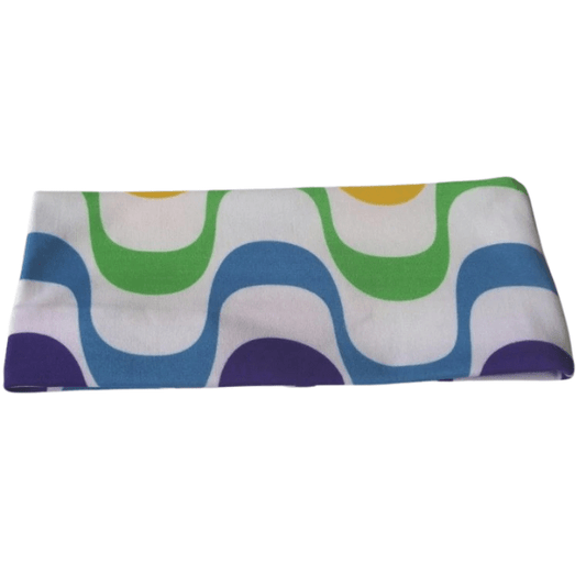 Elastische retro haarband blauw/groen - Medase