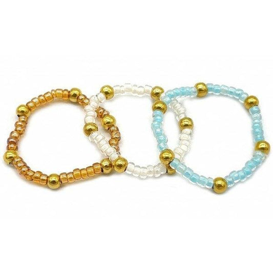 Elastische ringen set blauw/wit/bruin - Medase