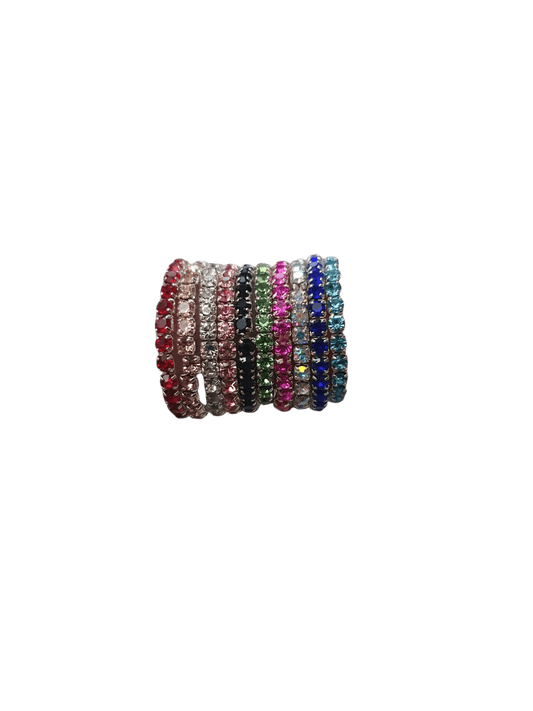 Elastische strass ring – Div kleuren - Medase