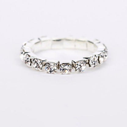 Elastische strass ring - Wit - Medase