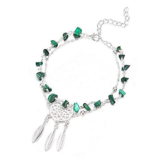 Enkelbandje dromenvanger - Groen/zilver - Medase