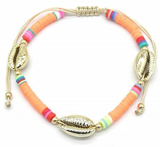 Enkelbandje gouden schelp - Oranje - Medase